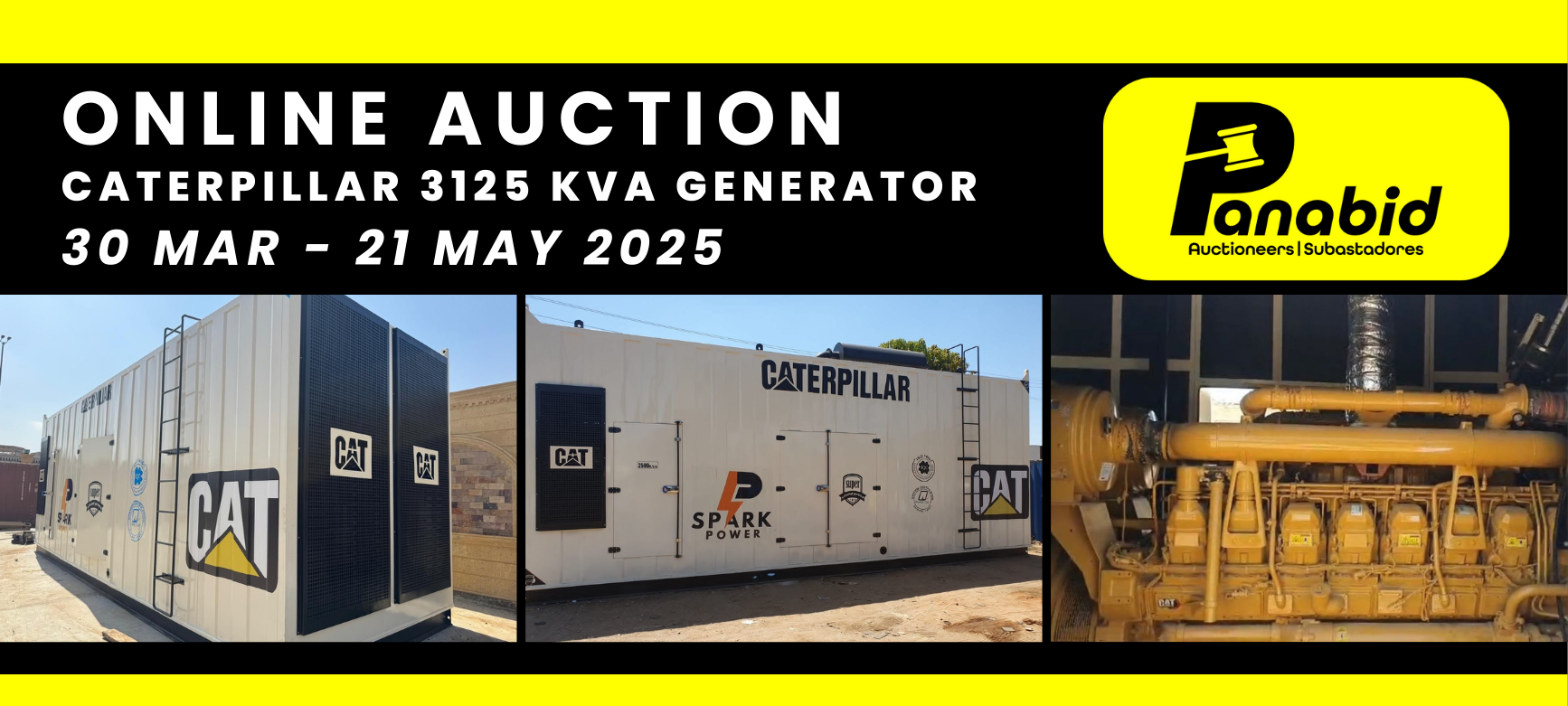 NEW AND UNUSED 3125 KVA / 2500 KW (60HZ) CATERPILLAR 3516C LOW-NOISE GENERATOR ON AUCTION DUE TO DEFAULT BUYER AND CANCELLED ORDER – LOCATED IN CAIRO, EGYPT – GENERATOR IS IDEAL FOR HOSPITALS, DATA CENTRES AND ANY TYPE OF INDUSTRY